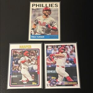 Topps Philadelphia Phillies Card Lot - Bryce Harper, Kyle Schwarber, Trea Turner